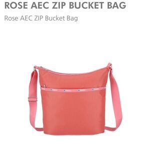 NWT LeSportsac Zip Bucket Rose Pink Bag